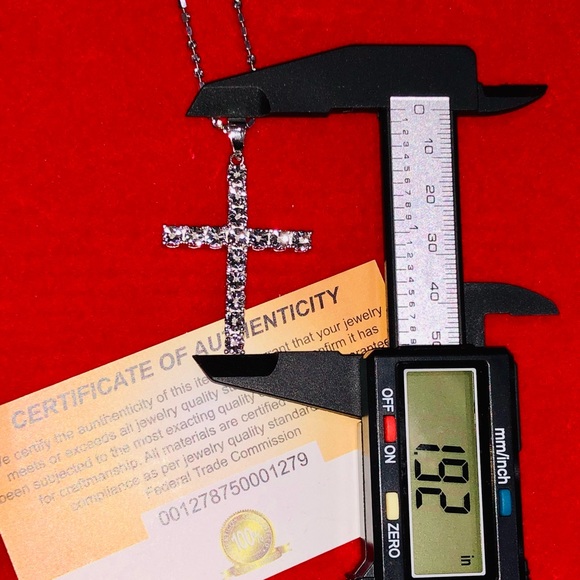 Real diamond cross pendant, 100% genuine diamond Free posh authenticate Sale HOT - Picture 3 of 8